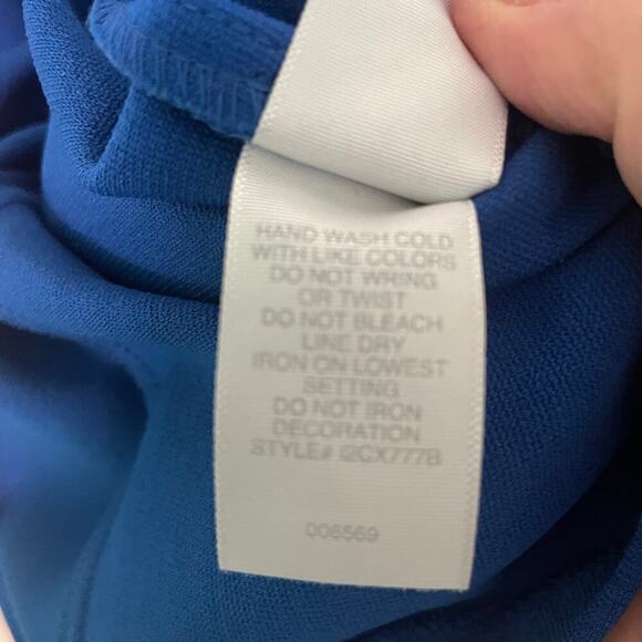 Bisou Bisou Royal Blue Sleeveless Tank Sheath Dress Keyhole Neckline Size 4 - Picture 4 of 7